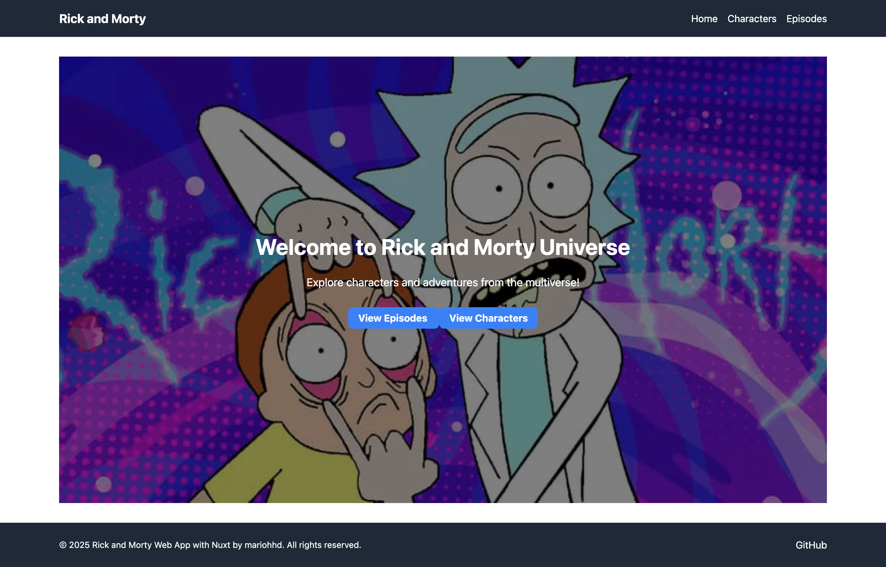 Proyecto Rick&Morty con NUXT